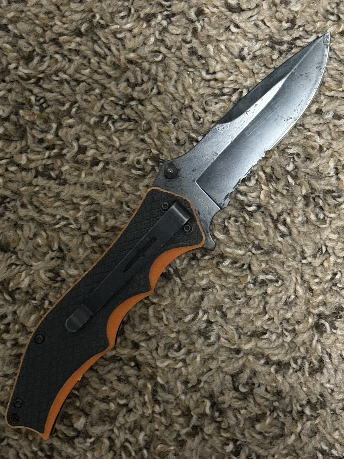 Camillus Titanium Liner Lock Folding Pocket Knife Hi Vis Black / Orange