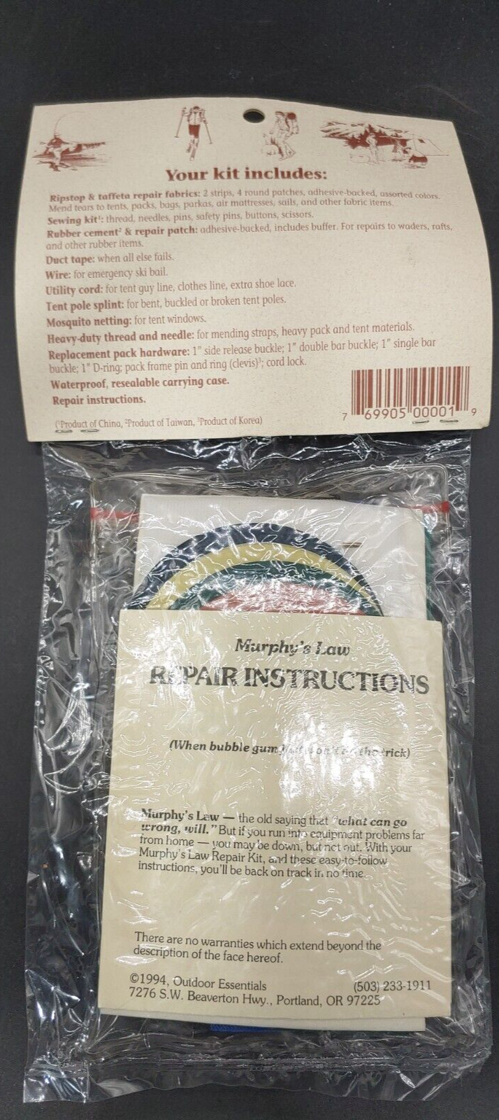 Murphy’s Law Backcountry Essential Repair Kit, Camp Hike Recreation Survival