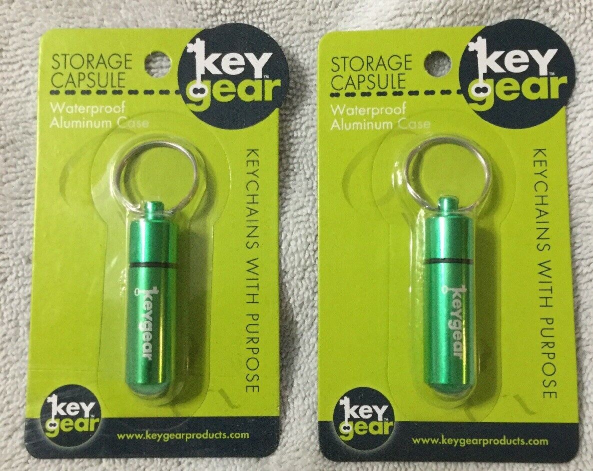 2 X Storage Key Gear Capsule Keychain Survival Match Medicine Pill Box Case E*