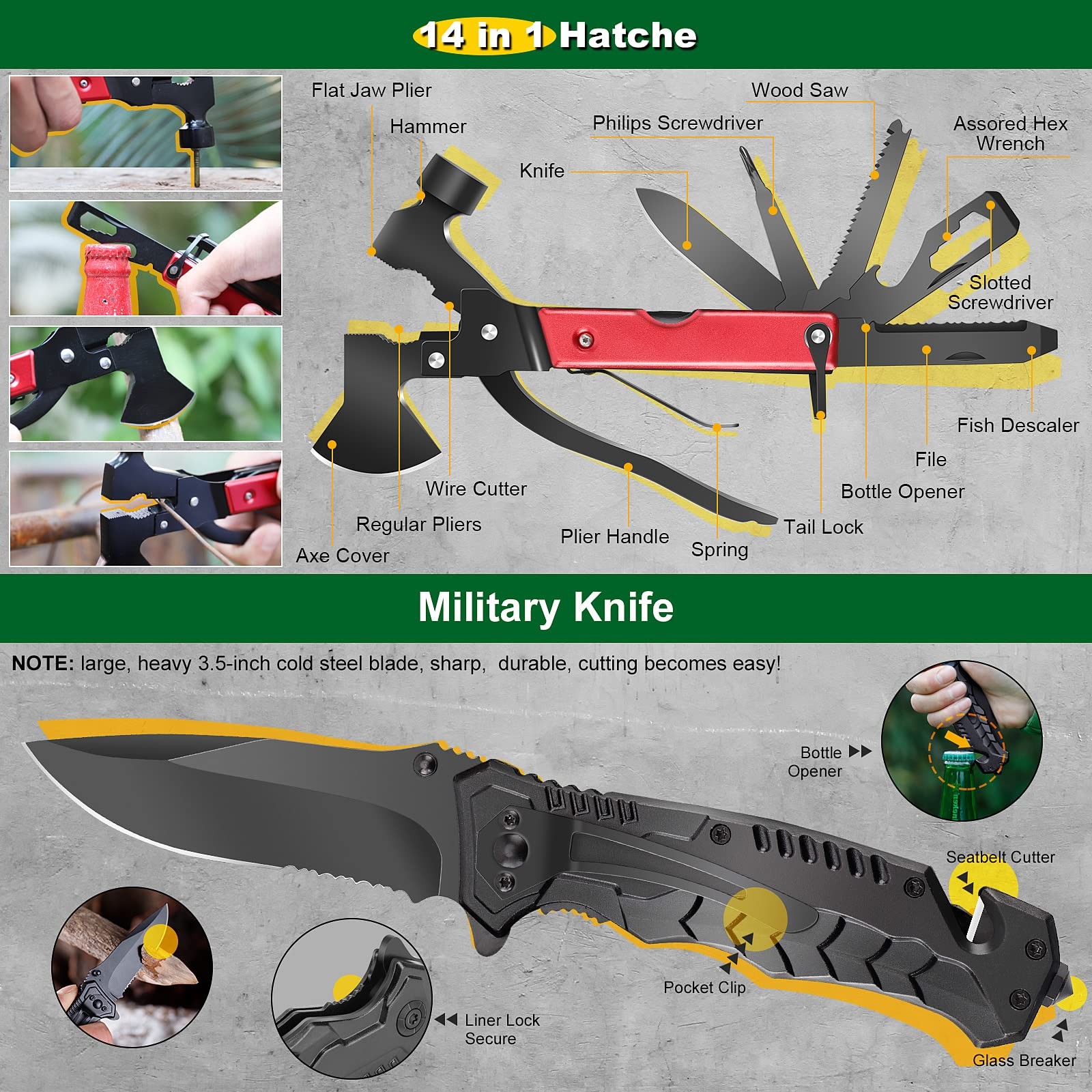 Gifts for Men Dad Husband Boyfriend, 30 in 1 Survival Gear and Equipment, Eme…