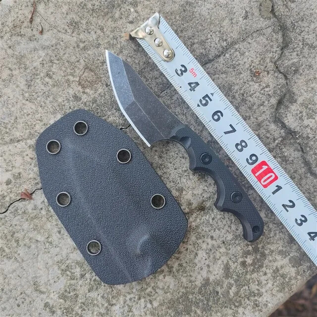 1PCS Stainless Steel Small Fixed Blade Kydex Sheath Knife G10 Handle Portable