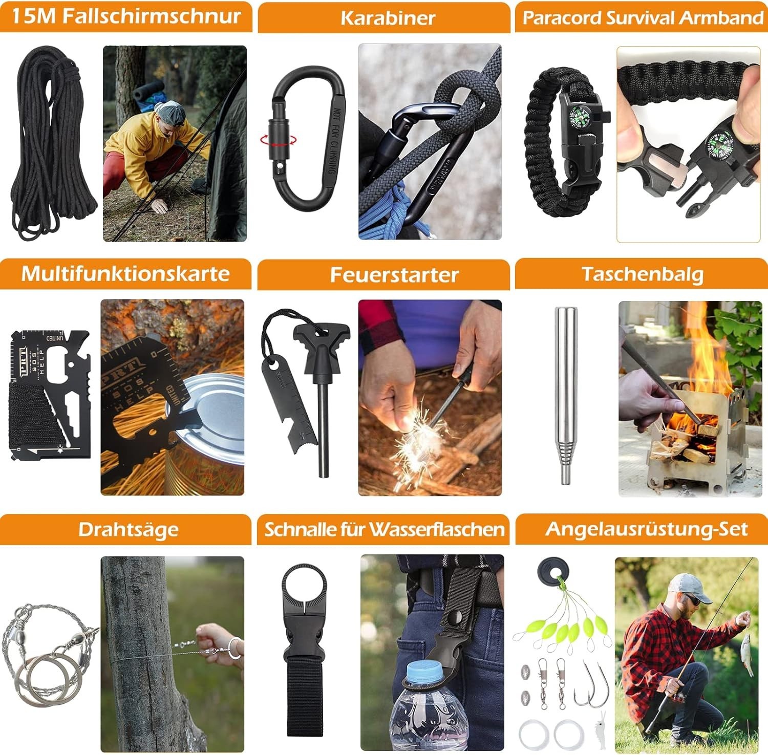 Outdoor Emergency Survival Kit with First Aid Kit, Survival Equipment with Multi…