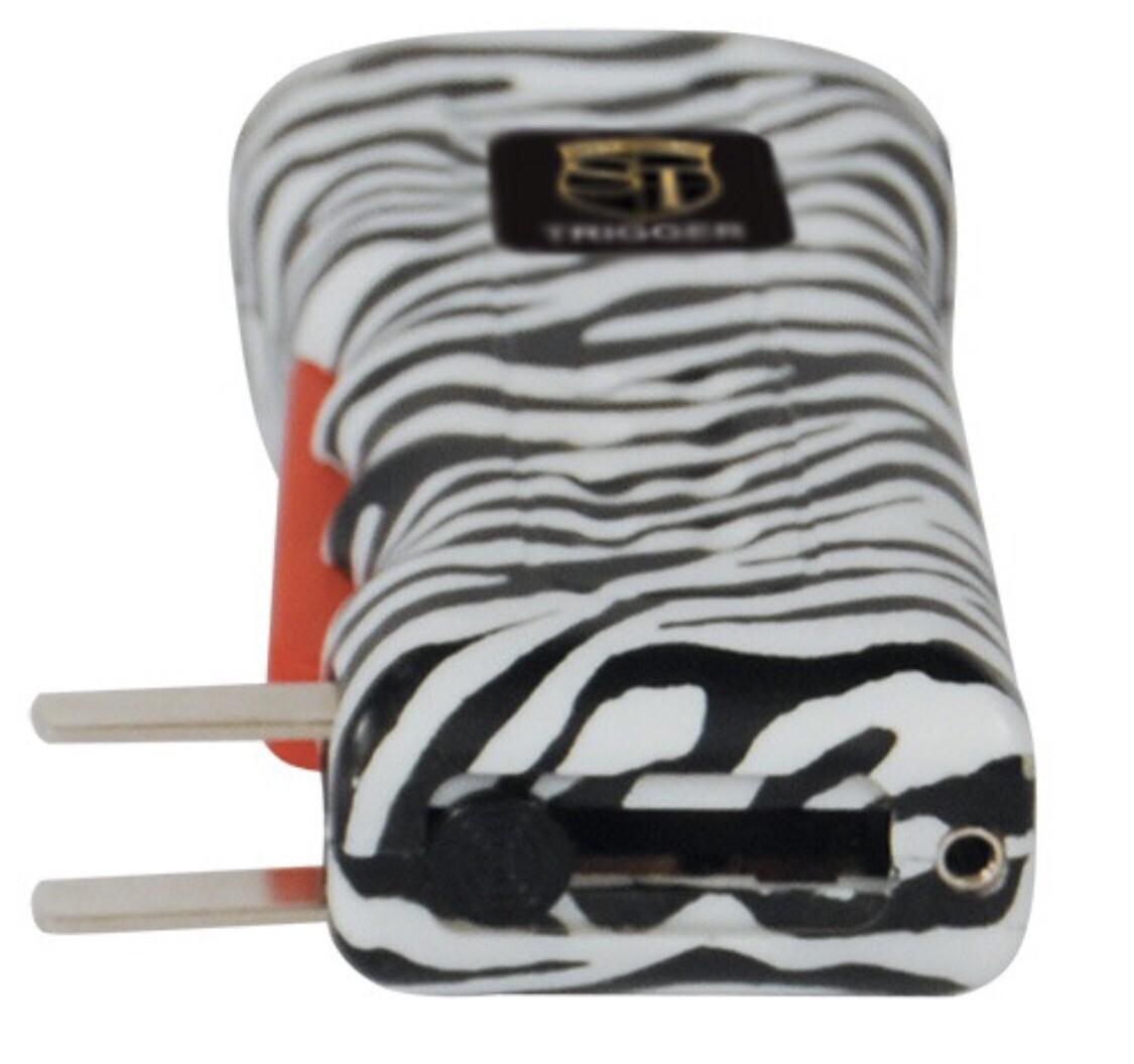 911 POLICE 75 MV Rechargeable LED Stun Gun Holster ZEBRA Walker Jogger Safety
