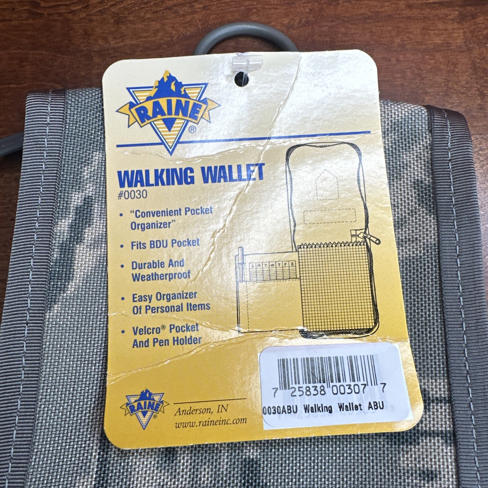 US Military “Walking Wallet” 4″x6″ Desert Camo, nylon, Pen/Storage Pocket