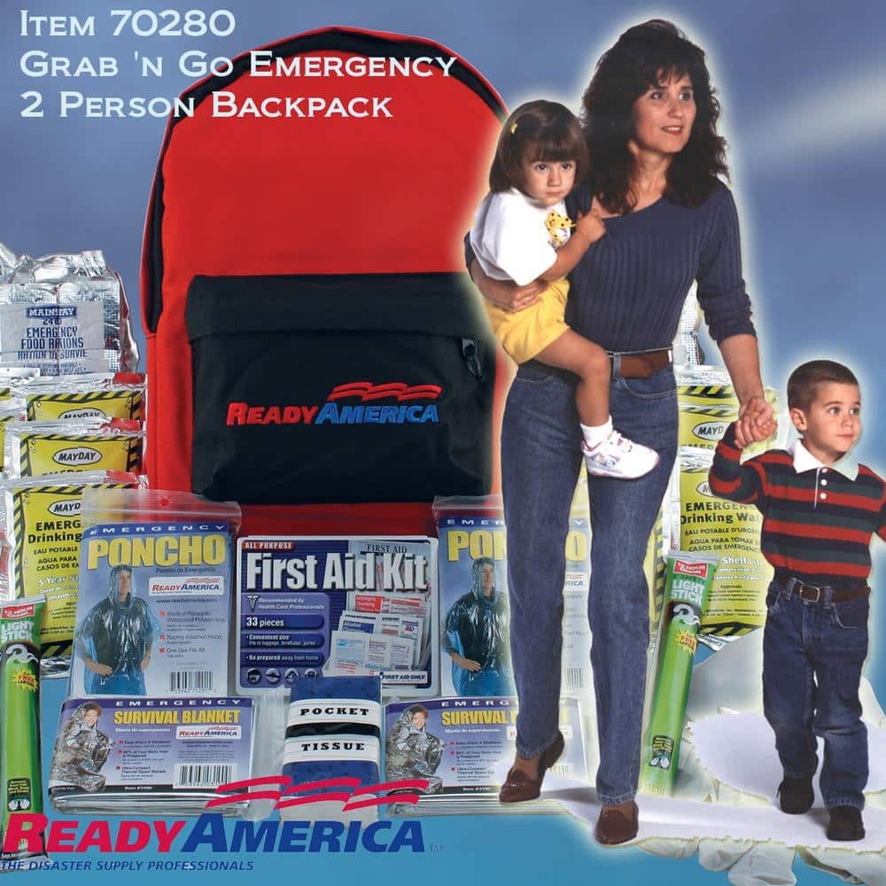 2-Person 3-Day Emergency Survival Kit with Backpack for Outdoor & Home