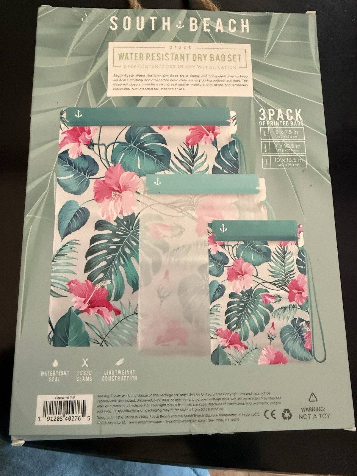 3Pc Water Resistant Bag Pouches Dry Phone Protection South Beach Hiking Floral