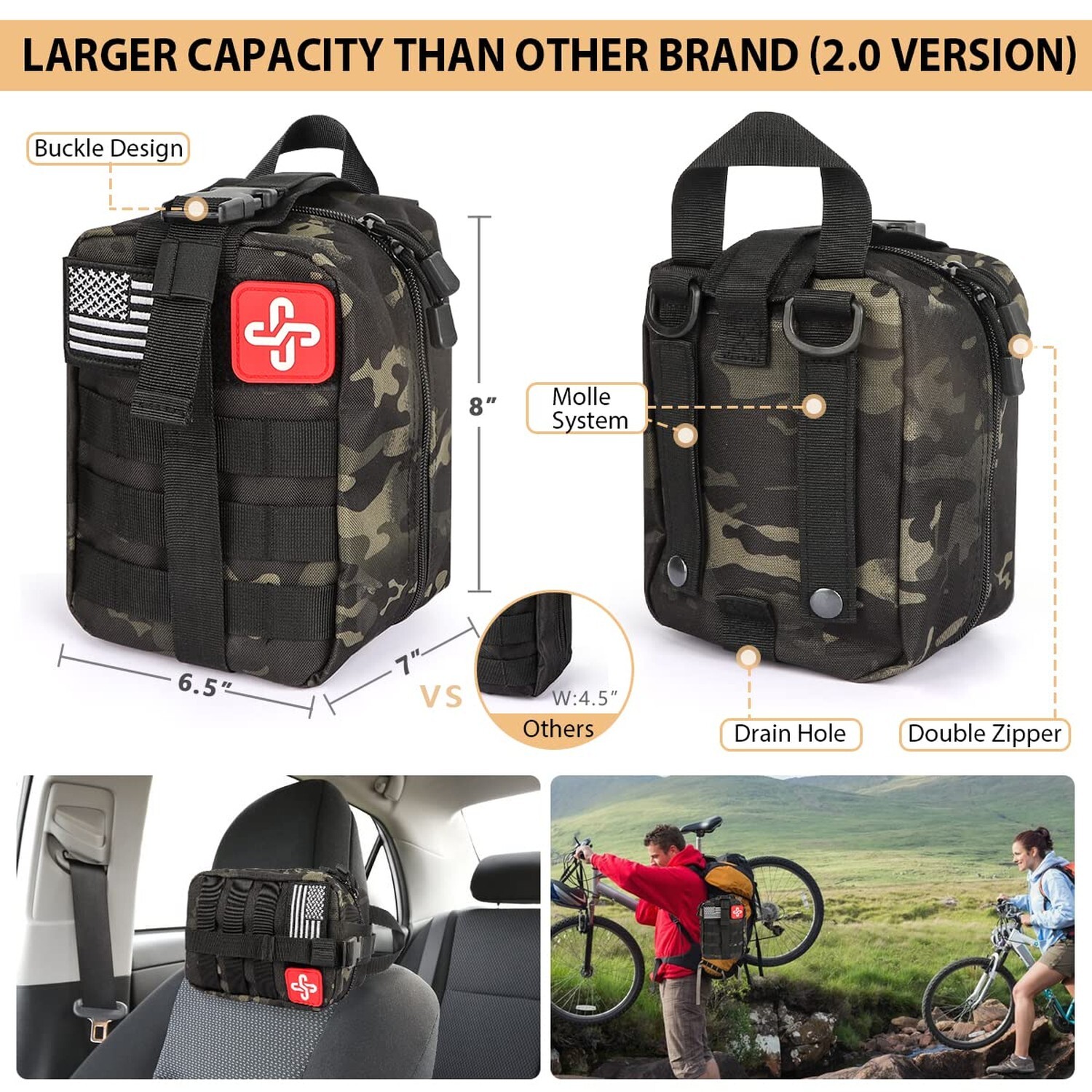 Survival Kit, 250Pcs Survival Gear First Aid Kit with Molle System Compatible…
