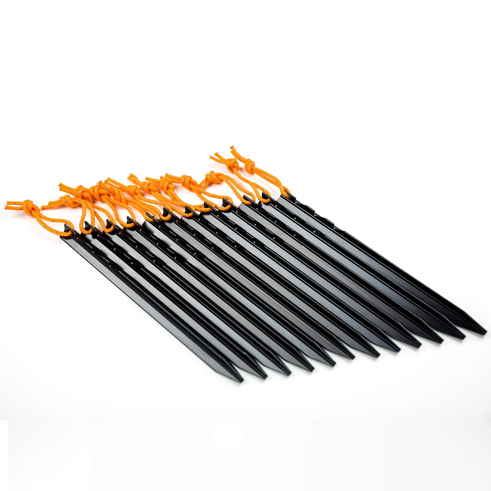 Aluminum Alloy Tent Stakes Pegs, 12-Pack Ground Pegs with Black
