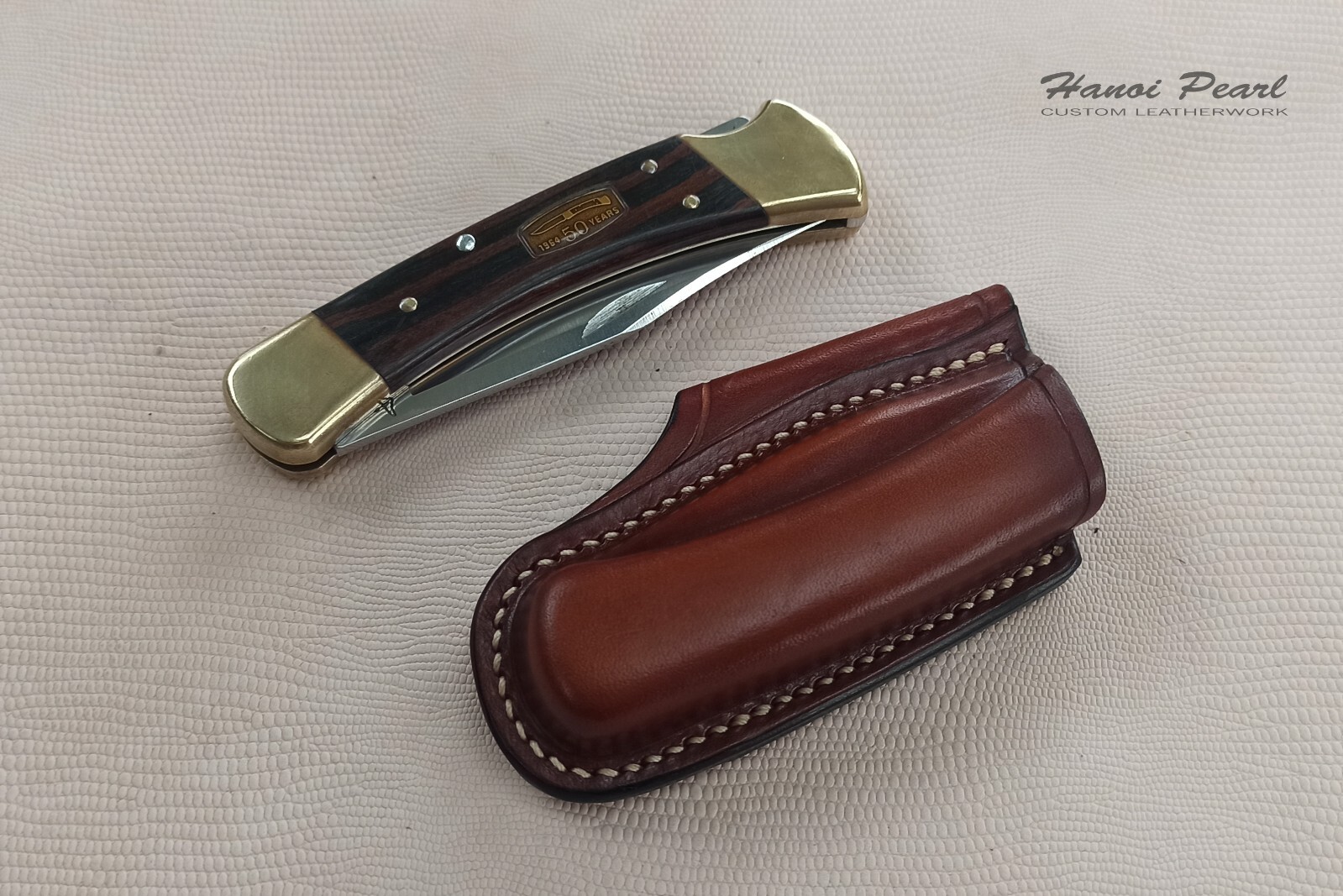 Buck 110 Custom Sheath | Strongside Horizontal Carry Leather Sheath