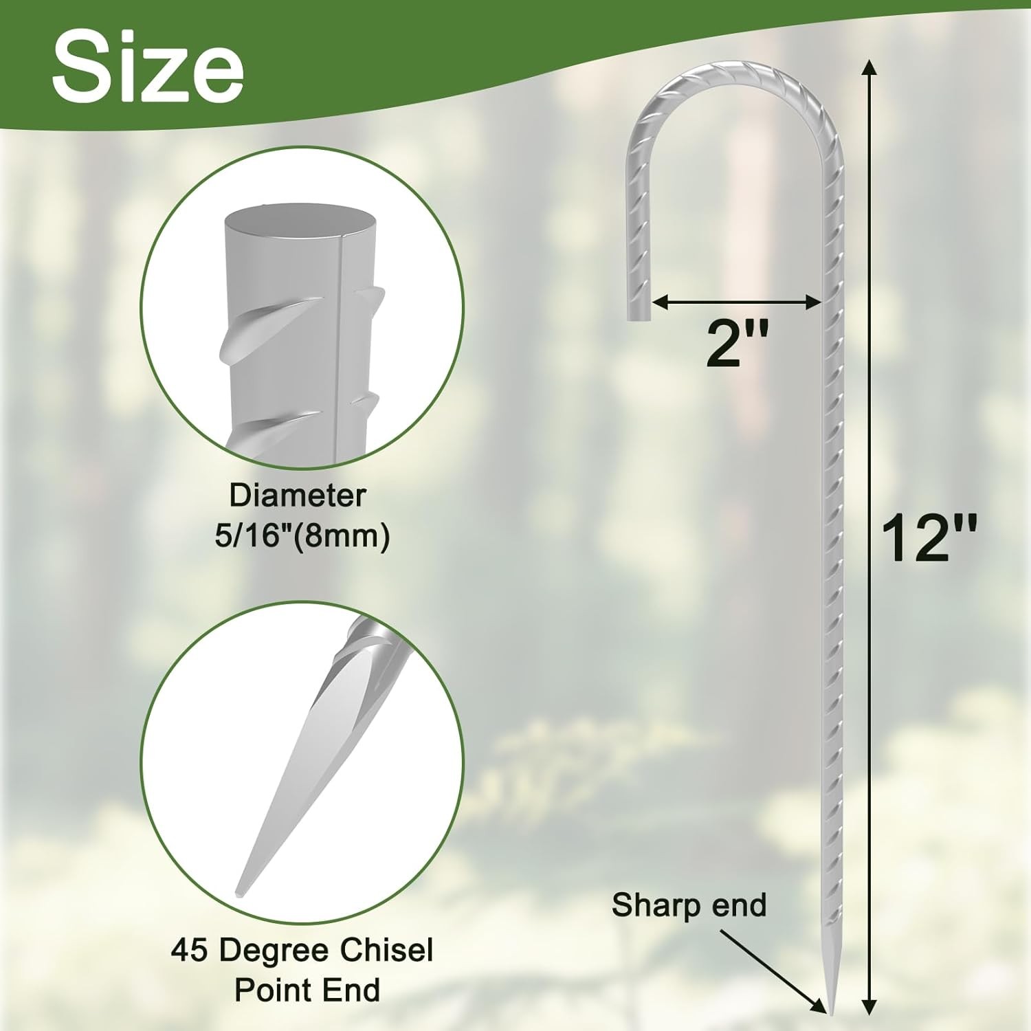 OK5STAR Rebar Stakes 12 Inch, 12 12 Inch – 12 Pcs – Silver, 12 – Silver