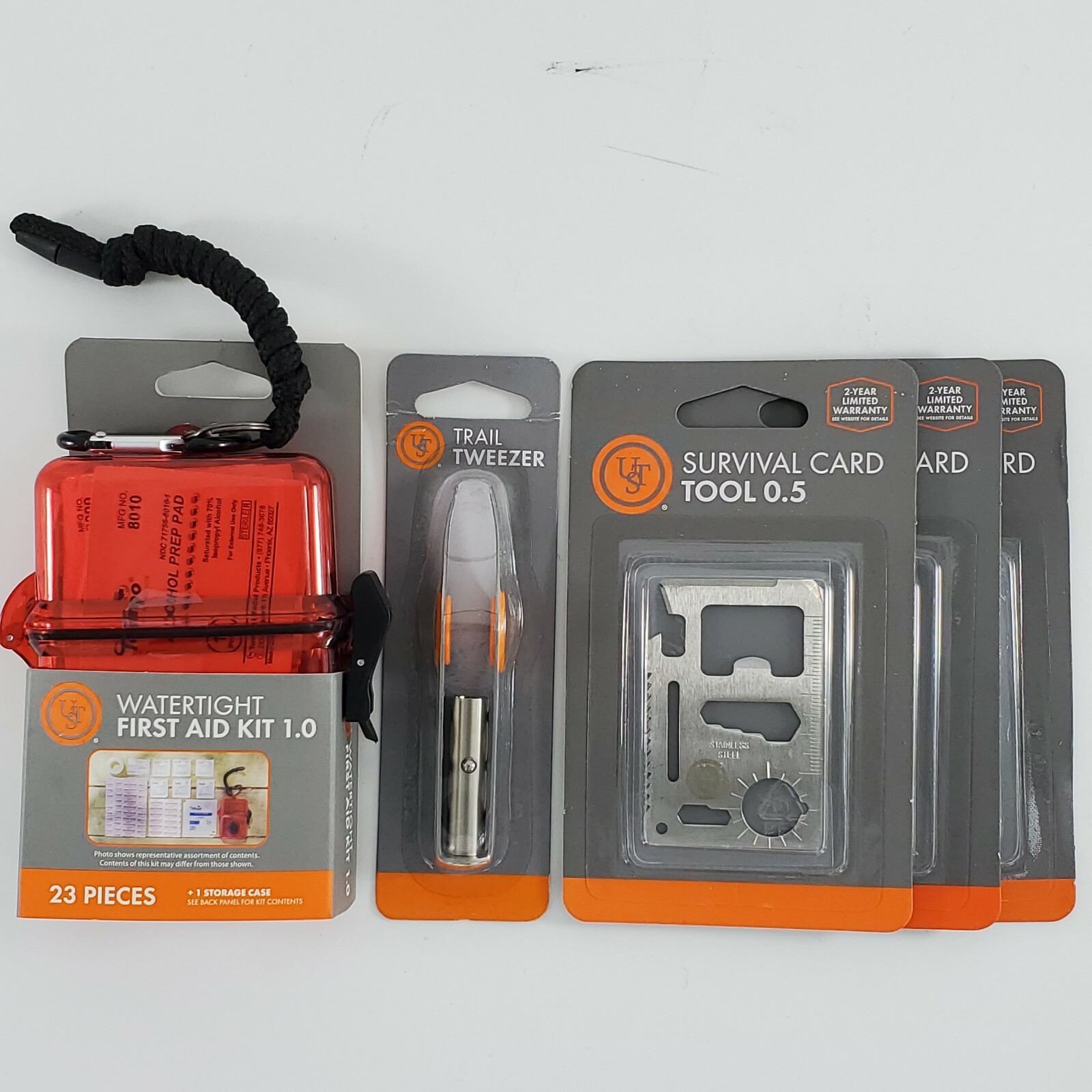 🆕 Survival! Watertight First Aid Kit 1.0 + Trail Tweezer + 3 Cards Tool! Fast!