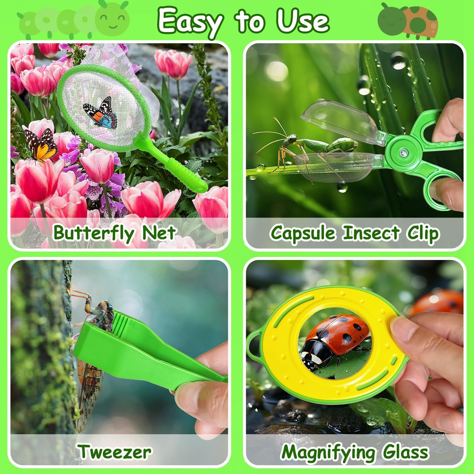 Explorer Set for Kids Ages 4 and Up, 17 Piece Explorer Set for Kids, Insect Box with…