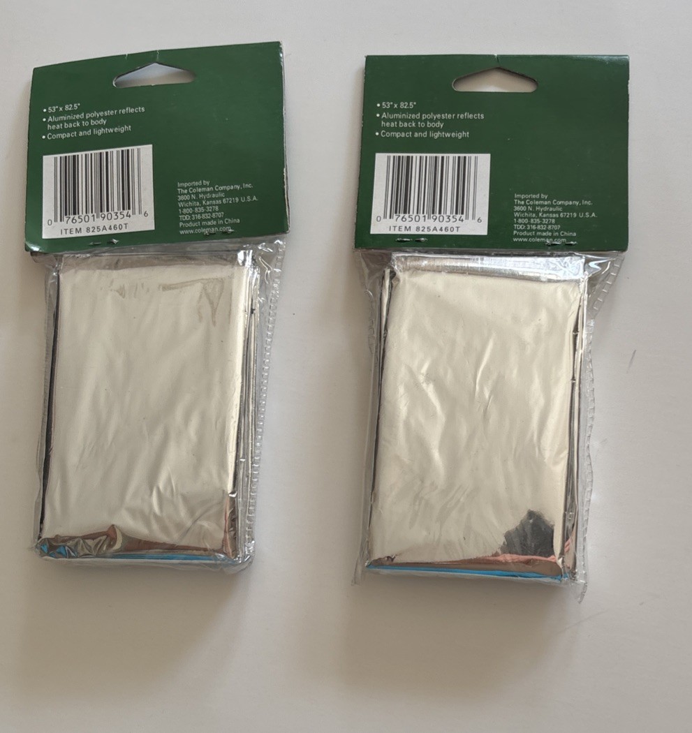 Two Brand New Coleman Emergency Blankets 53″ x 82.5″