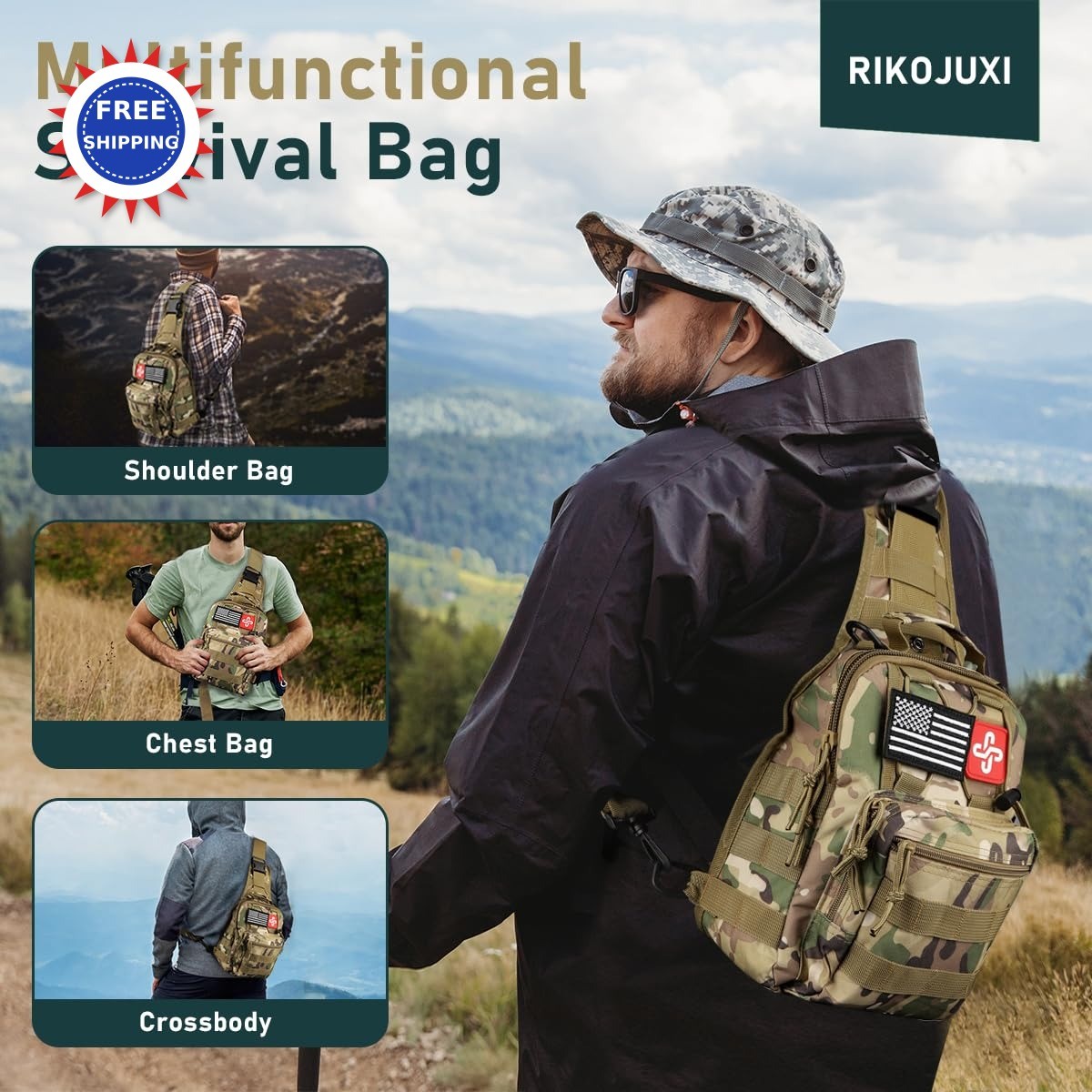 Survival Kit 262Pcs Emergency Camping Gear Supplies First Aid Pouch Bag Tent