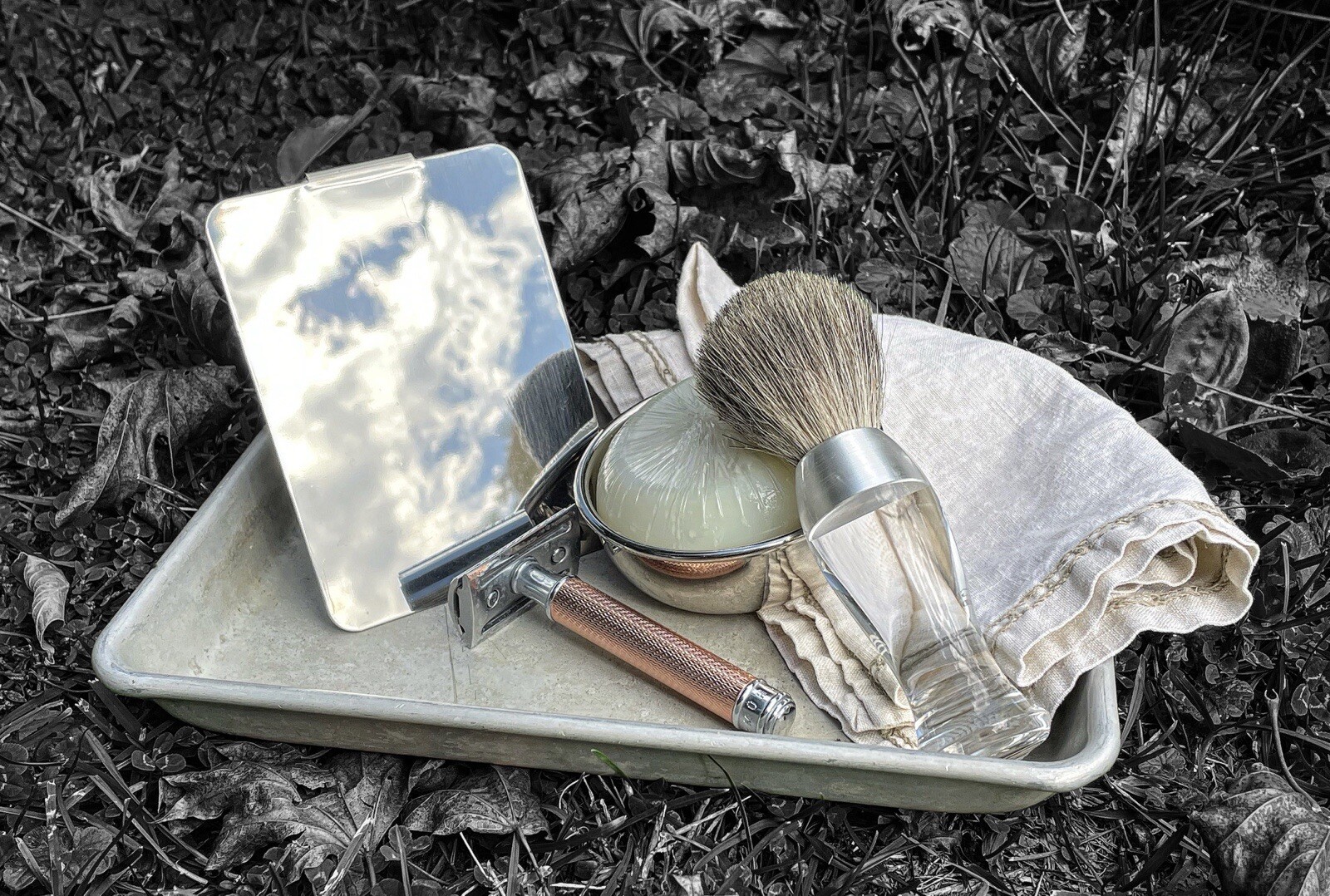 Stainless Steel Emergency Signal Mirror Vintage Camping Bushcraft Gear Shaving