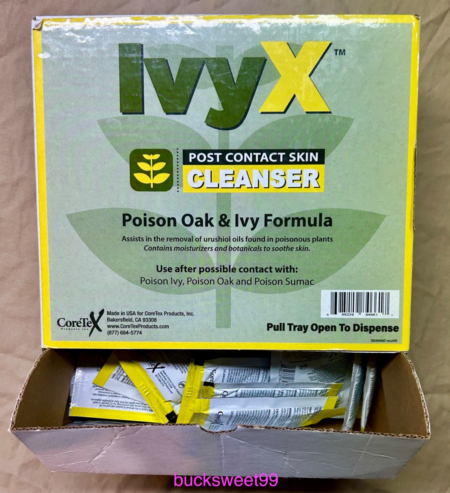 IvyX Post Contact Poison Ivy & Oak Skin Cleanser Wipes – 50 Count