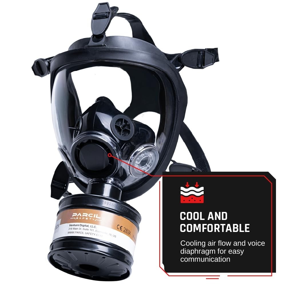 Elite Respirator Mask – Full Face, Heavy Duty, Tested, 40mm Filter, Reusable