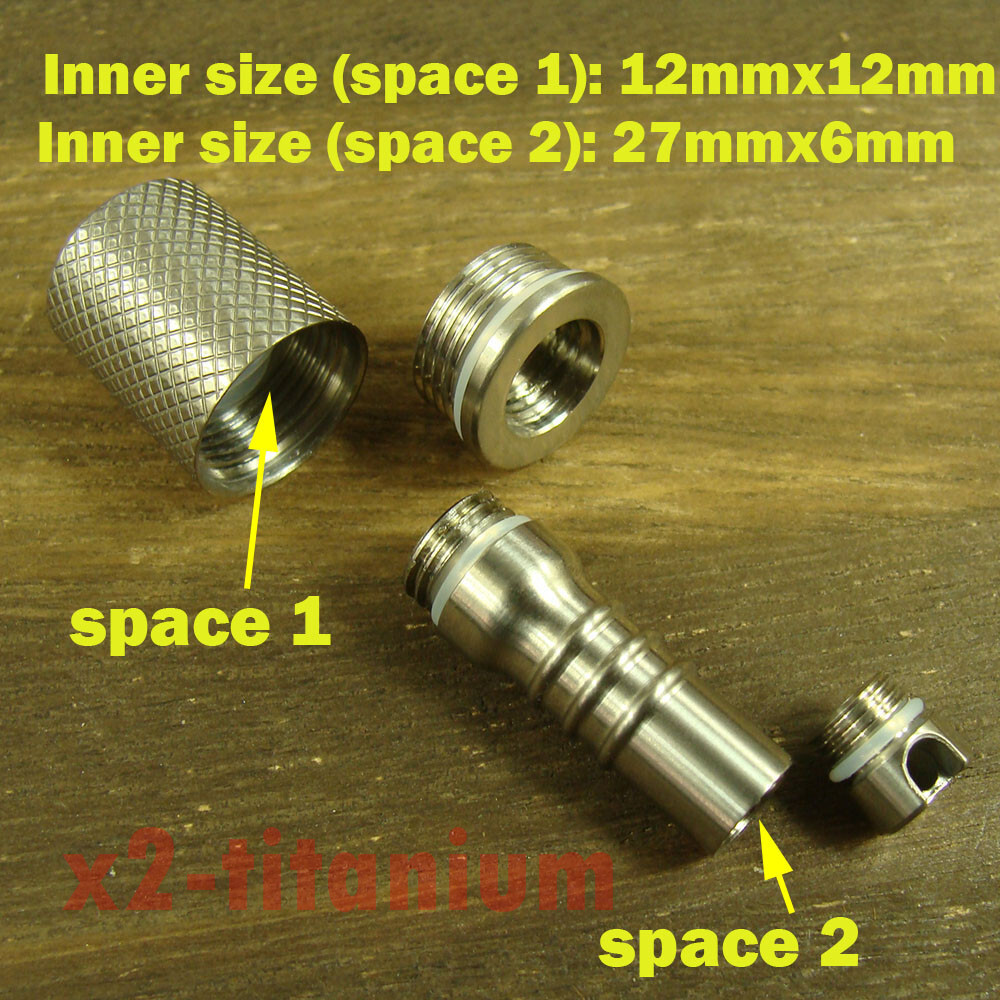 Titanium Ti capsule water proof case key chain pendant outdoor EDC gear Ti063