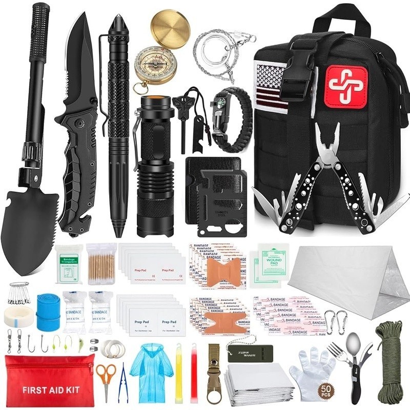 238Pcs Emergency Survival Kit and First Aid Kit Professional Survival Gear Tool