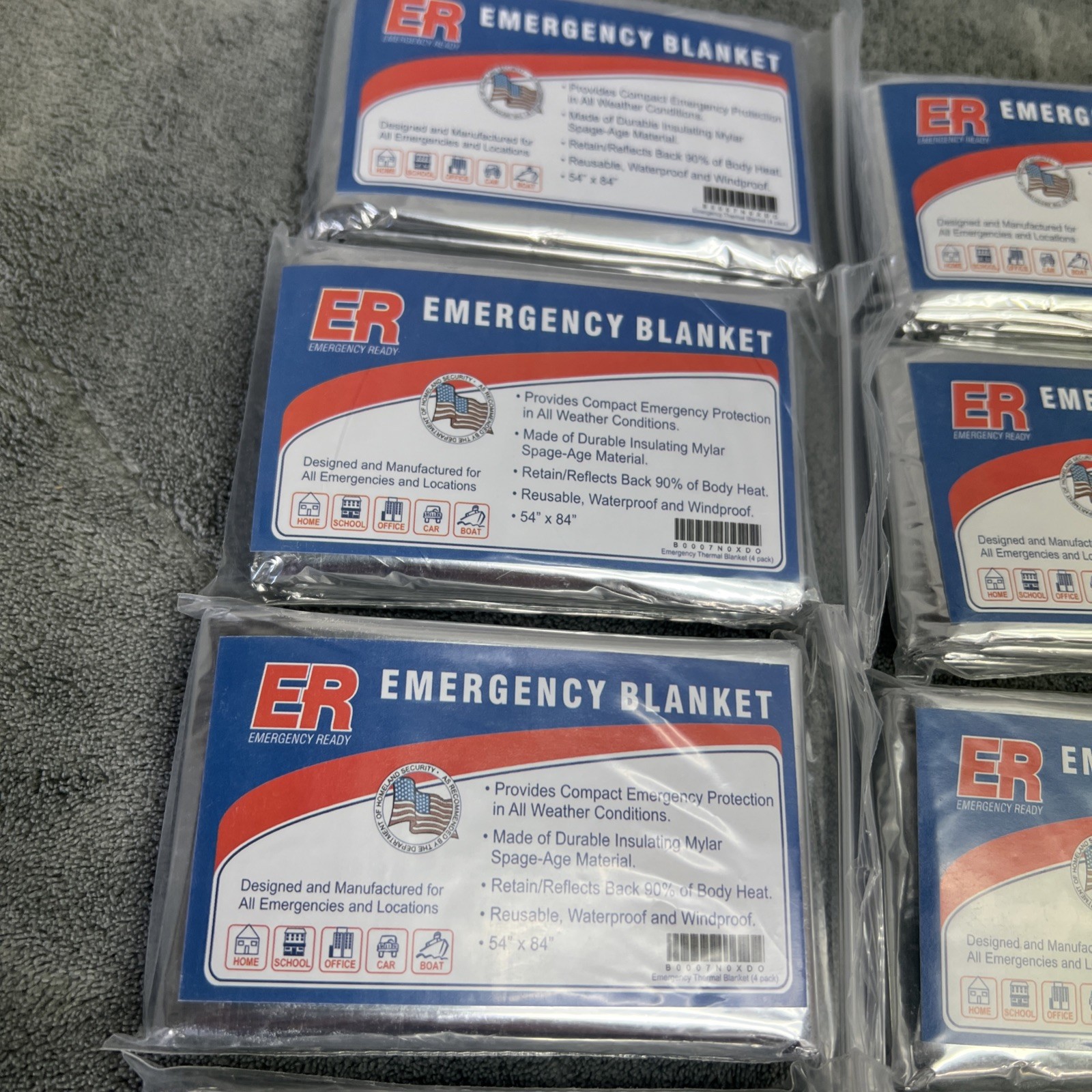 ER Emergency Ready Thermal Mylar Blankets, Pack of 10