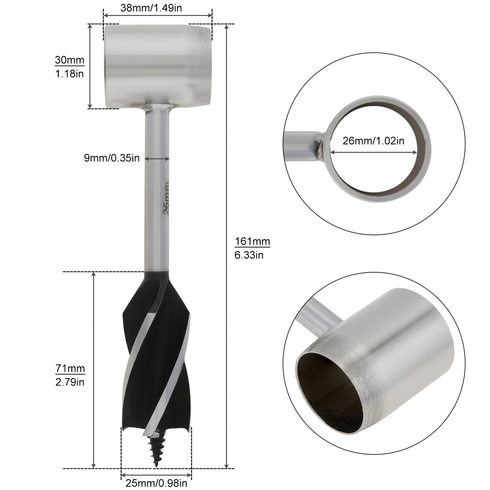 Bushcraft hand auger wrench manual hole drill with case for survival & camping