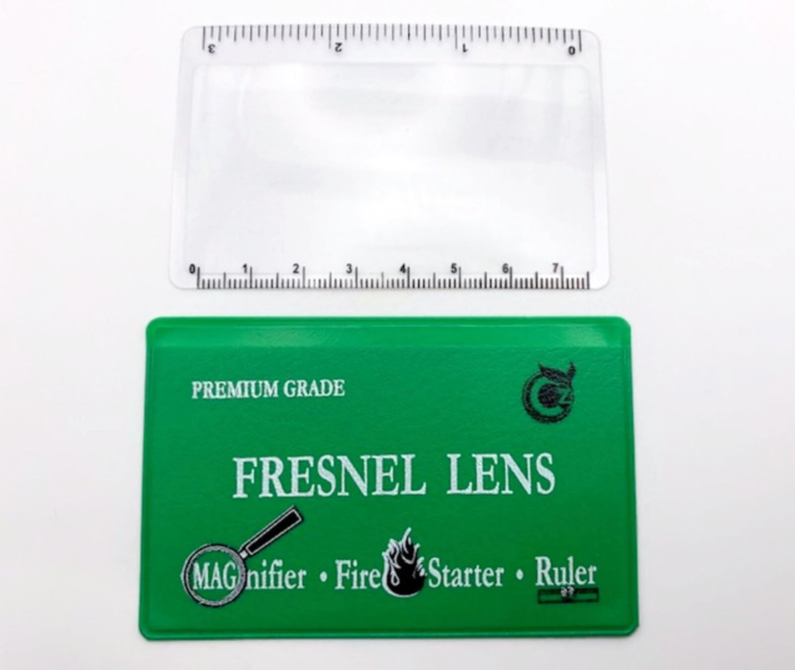 Credit Card Size Fresnel Lens 4X Magnification w/Green Sleeve Ships Free