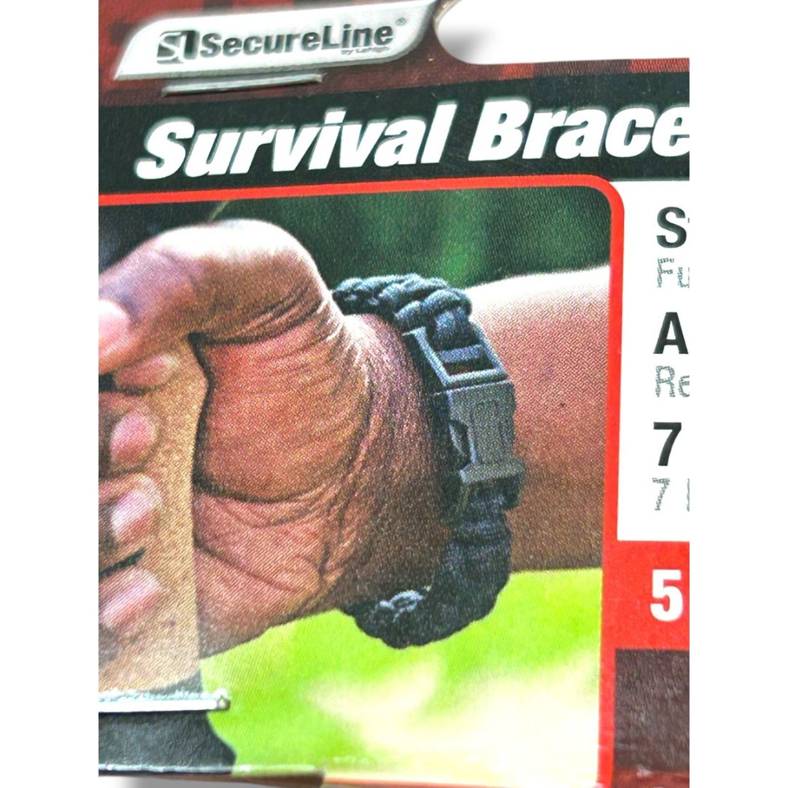 Small (7″) SecureLine Survival Bracelet Clip Red Black 5-6ft Rope New