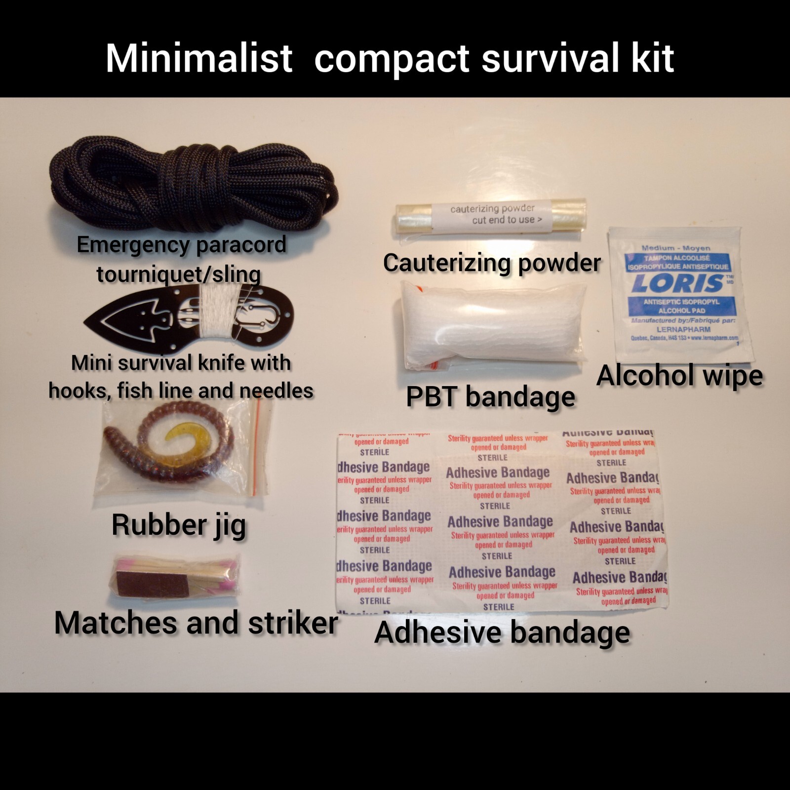 Mini Outdoor Survival Kit Knife Fishing Gear Fire Compass First Aid Paracord