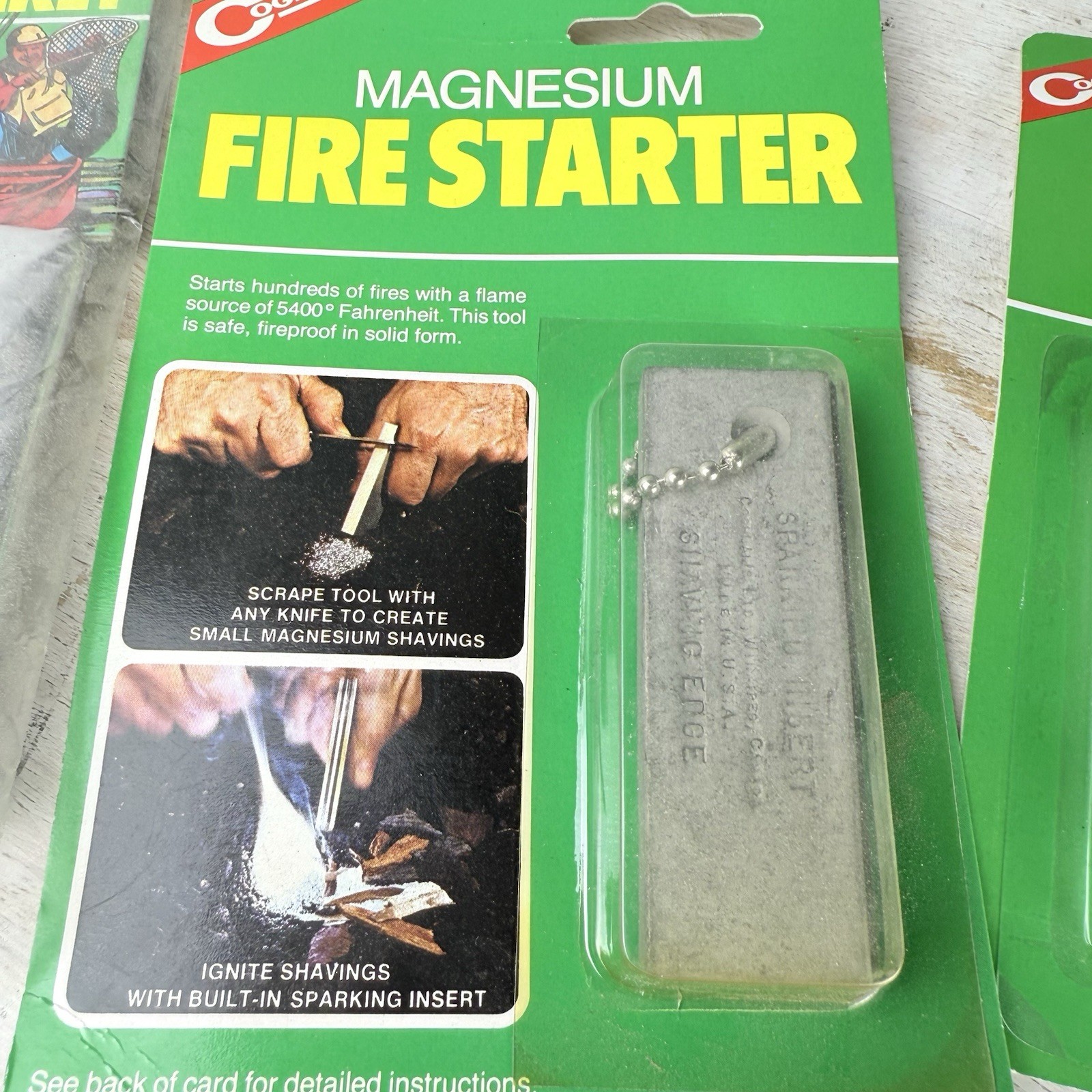 NOS Coghlan’s Survival Kit Lot Of 3 New Emergency Blanket Fire Starter Match Box
