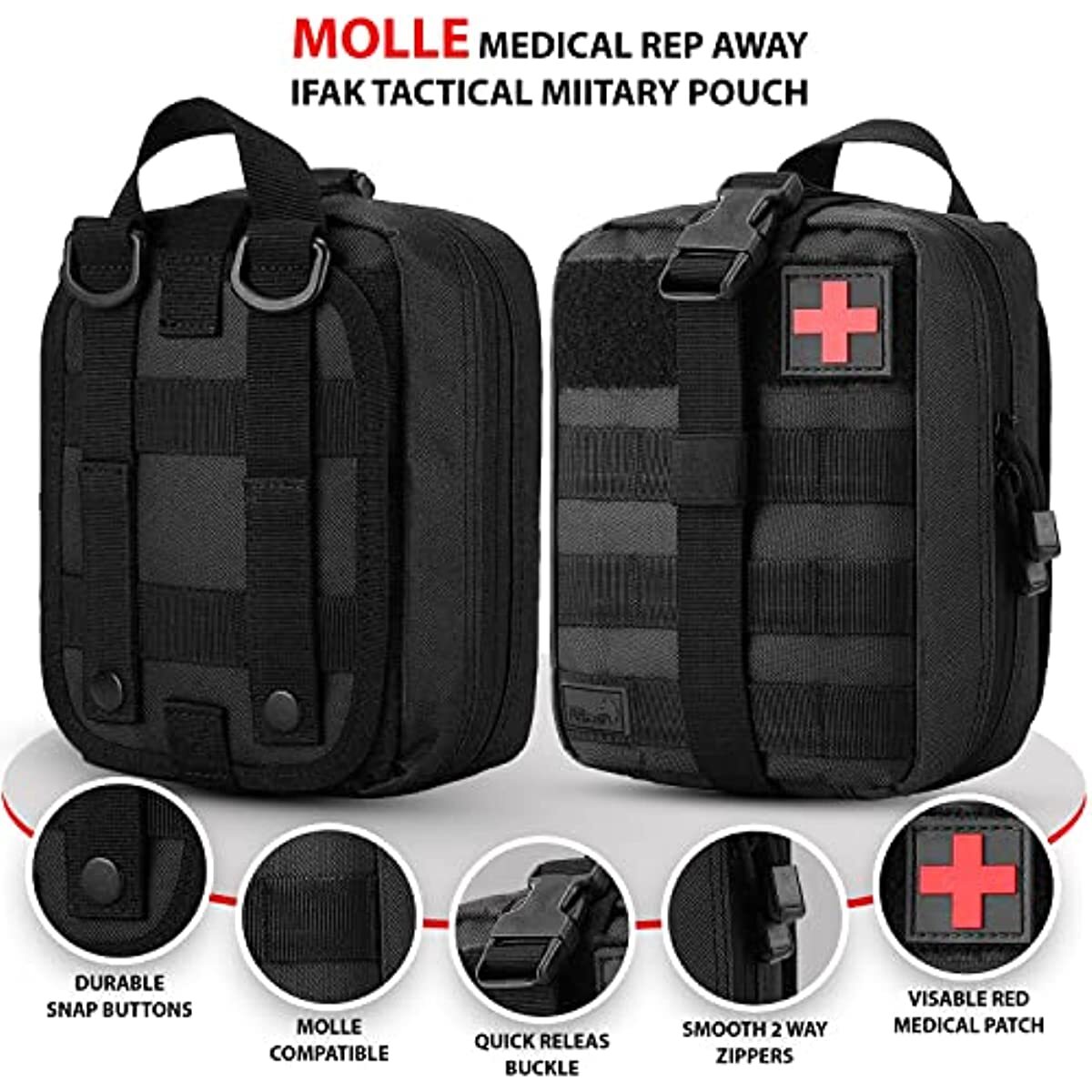 Rip-Away IFAK Tactical Medical Pouch Military EMT First Aid Molle Utility Pouch