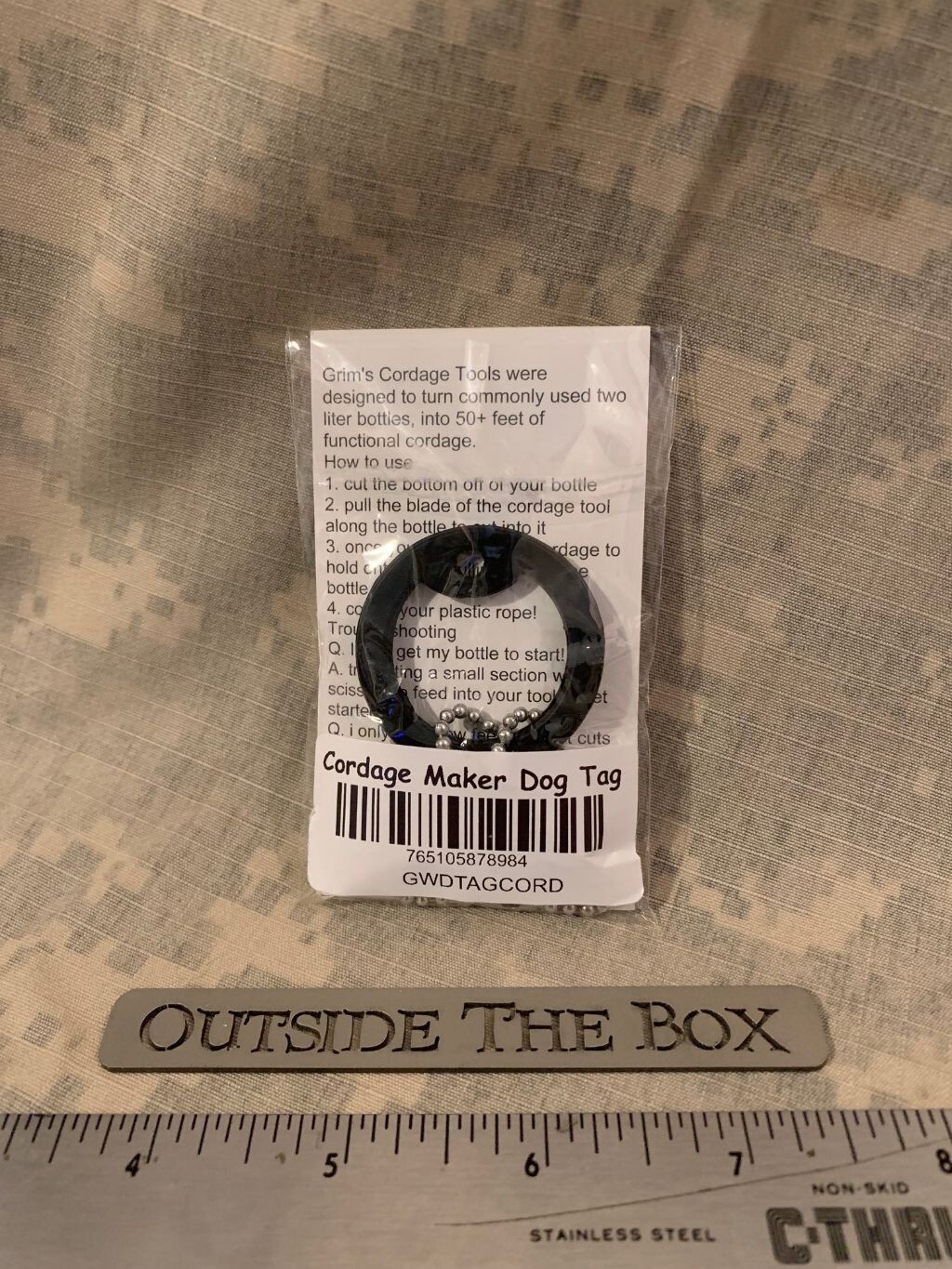 Emergency/Survival: Grim Workshop NEW – Cordage Making Dog Tag – MADE IN USA!