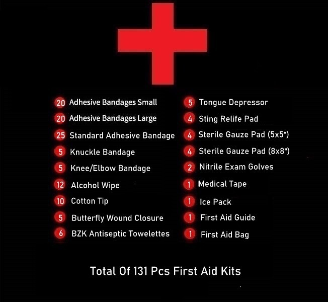 131 Pcs First Aid Kit Medical Emergency Trauma Military Survival Travel Portable
