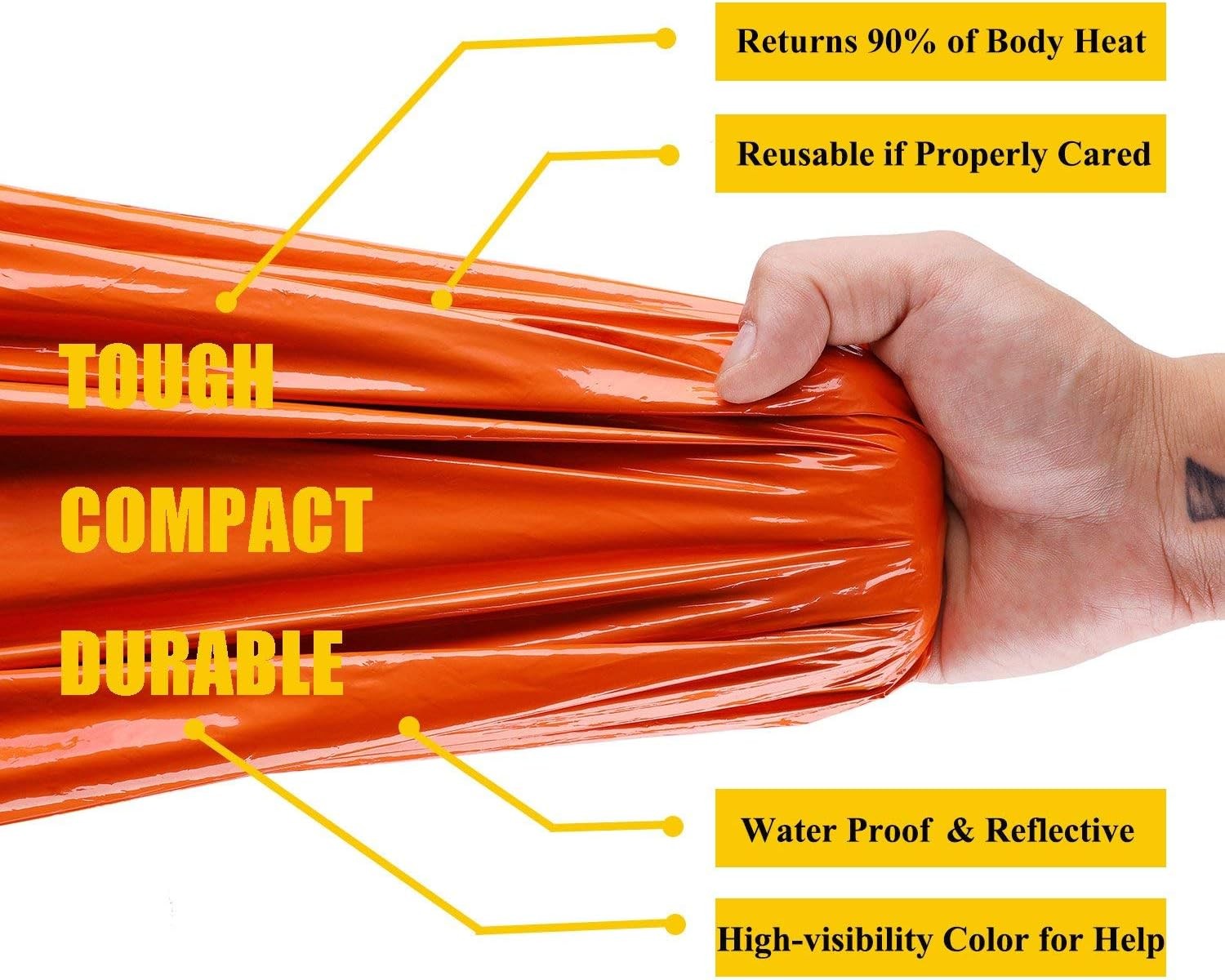 Emergency Gear Sleeping Bag Survival Bivy Space Blanket Outdoor Hiking Camping