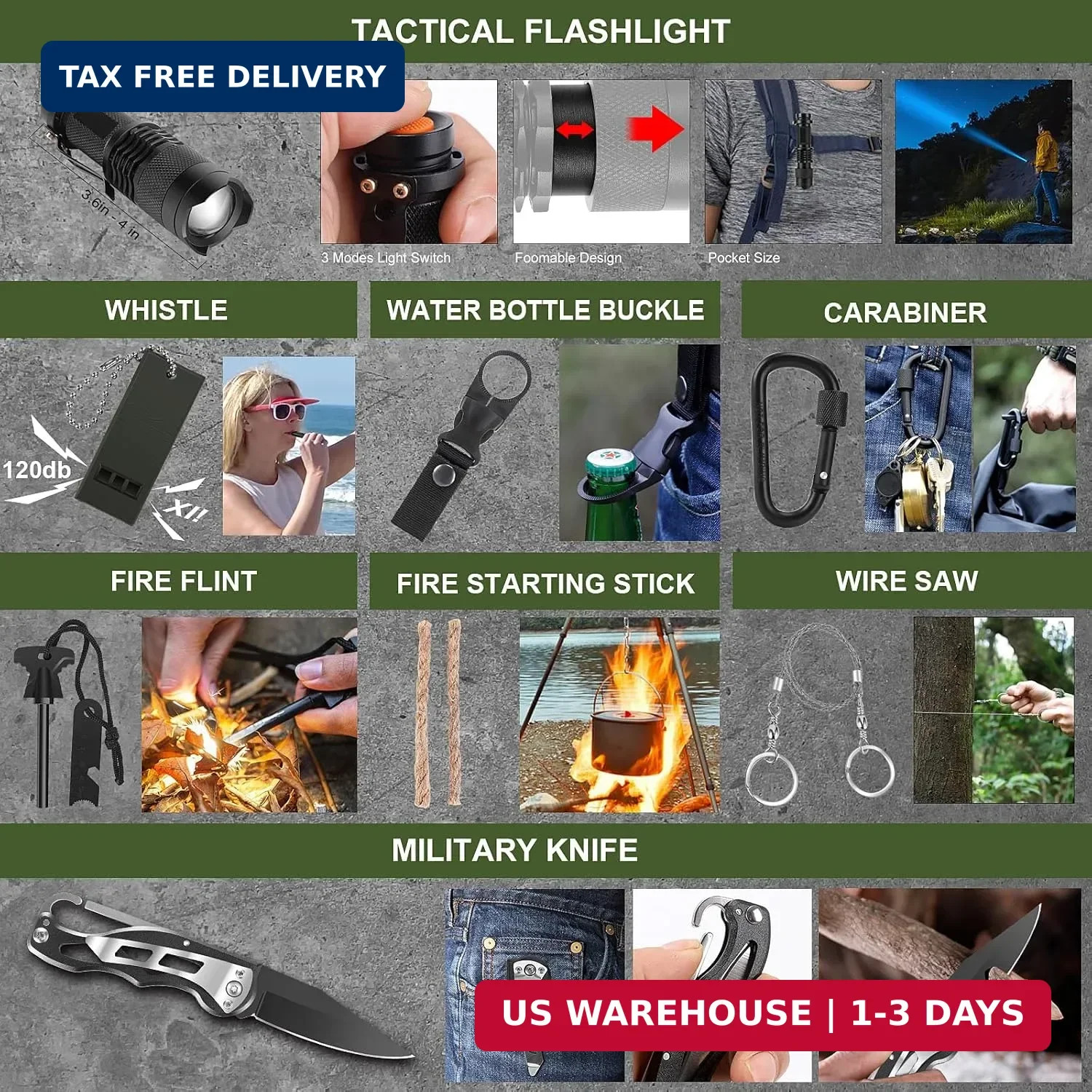 Gifts for Men Fathers Day Dad, Survival Kit, 150 PCS Survival Gear and Supplies