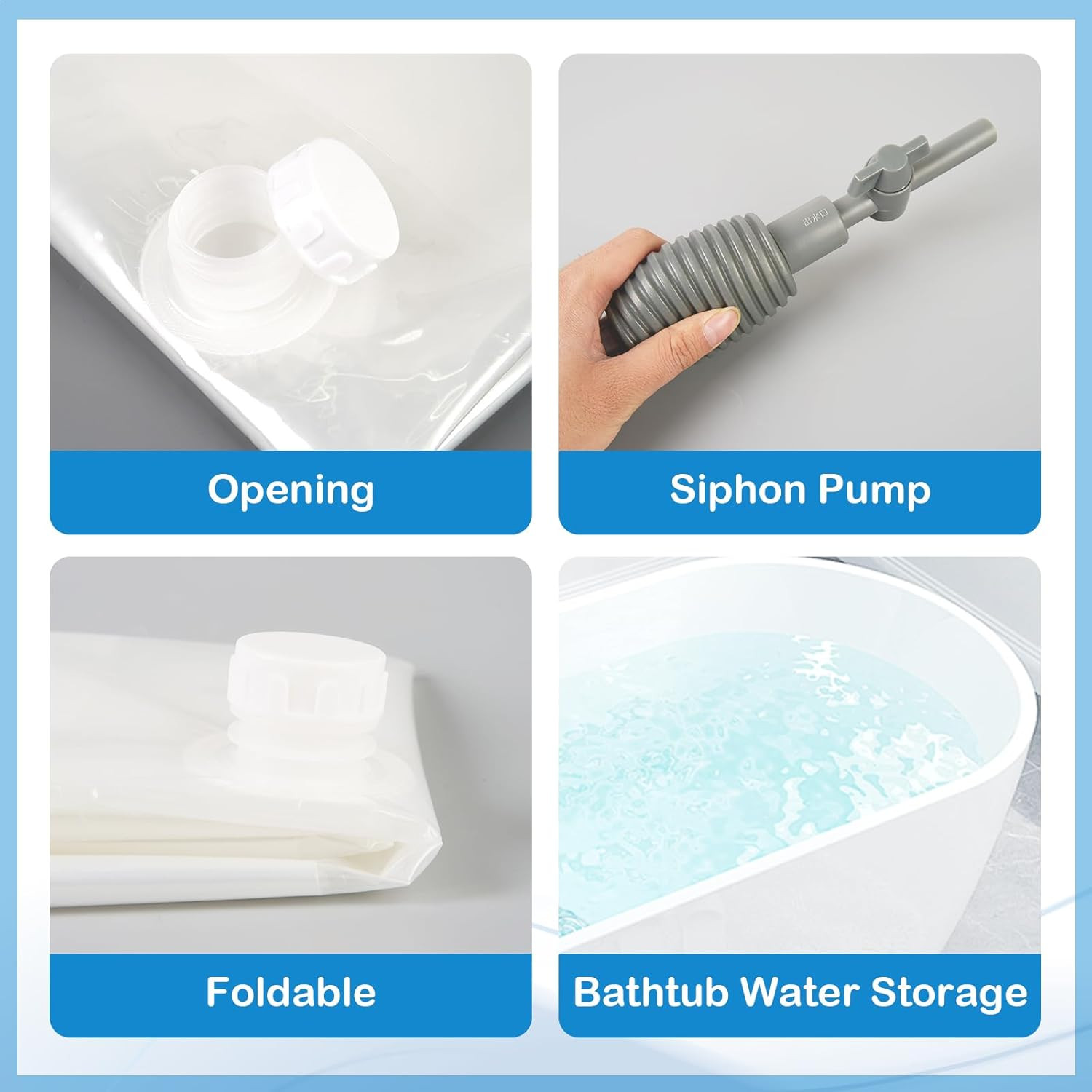 100Gallon Bathtub Bladder Emergency Water Storage Bpa-Free Water Container Grade
