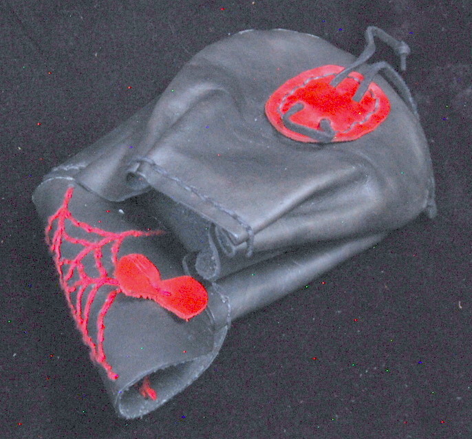 Bag Black Widow Spider Embroided Leather Windsor Bushcraft Belt Pouch Bag
