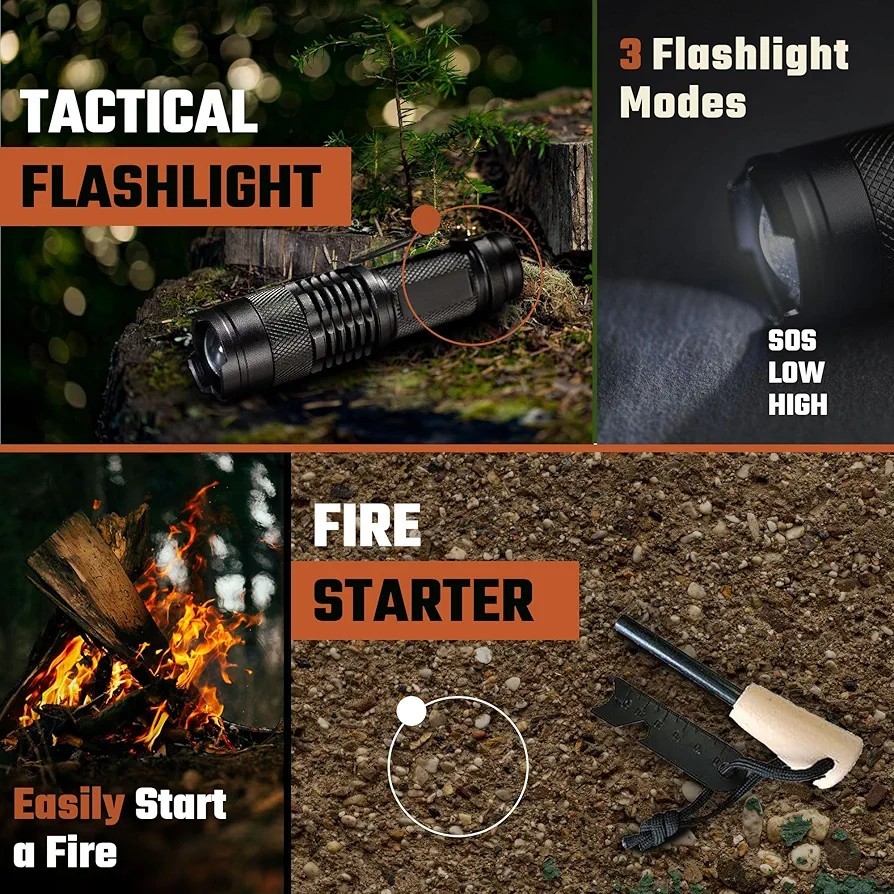 Emergency Survival Kit 369 Pieces Go Bag, Bug Out Bag, Disaster Preparedness Kit