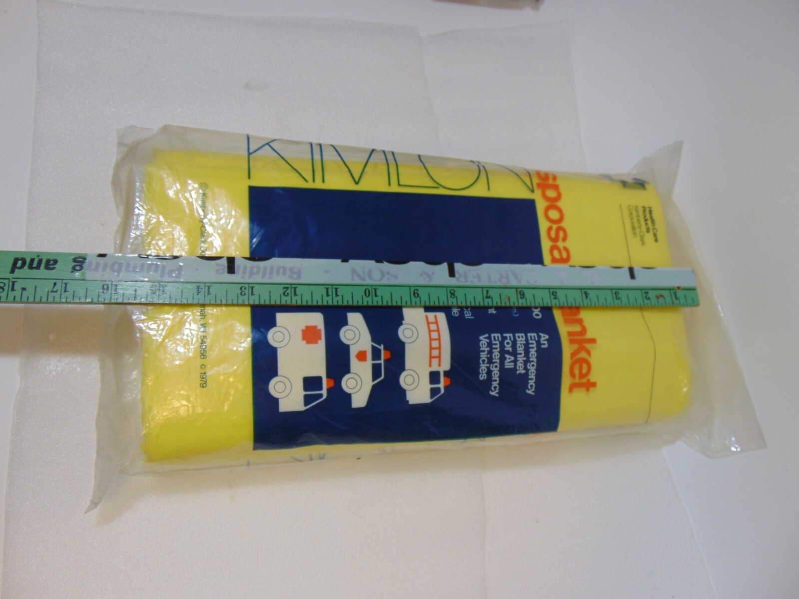 Vintage Emergency Blanket Thermal Survival Mylar Camping Hiking First Aid NOS