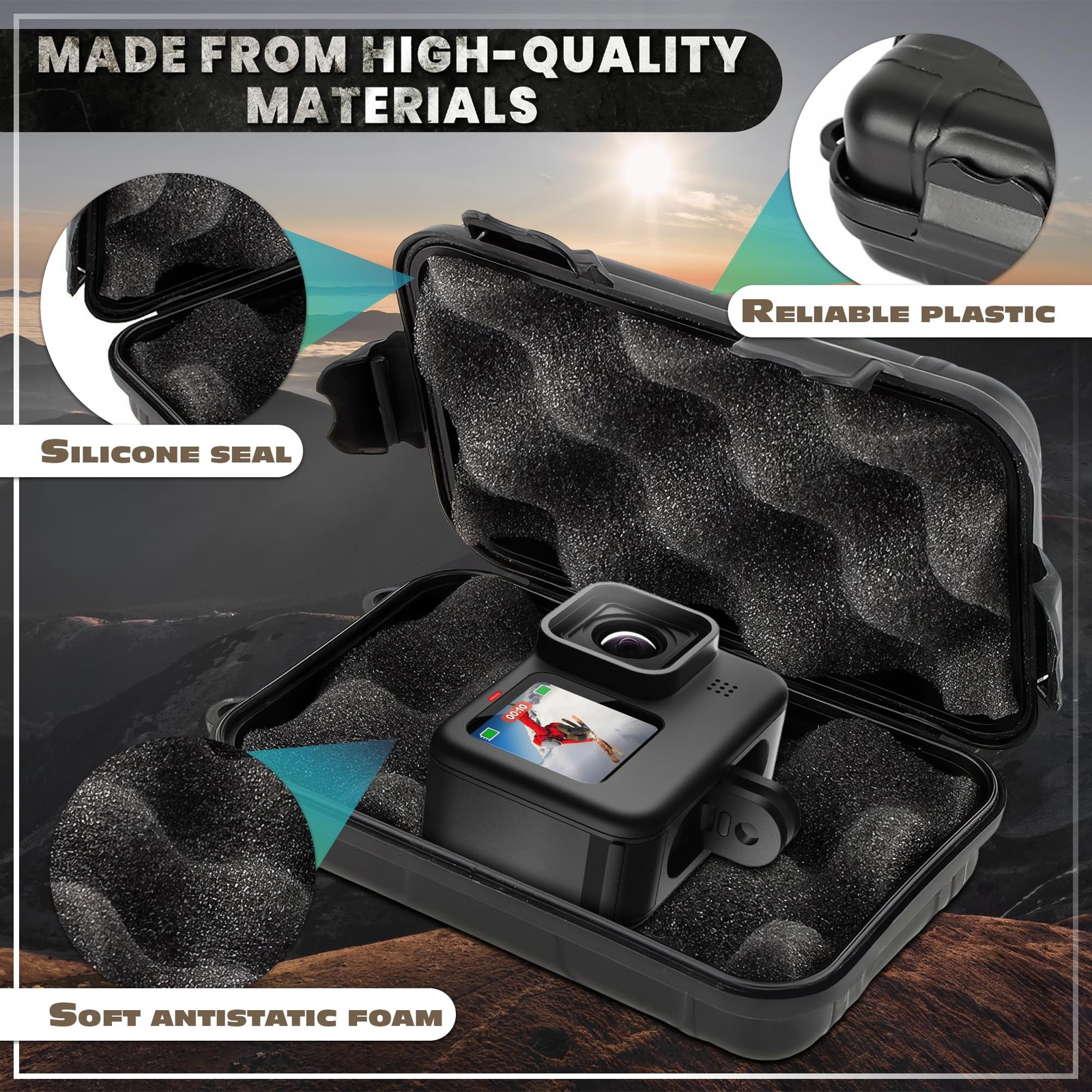 2 PCS Small Hard Case With Foam 4.92×2.95 Inch Waterproof Geocache Container