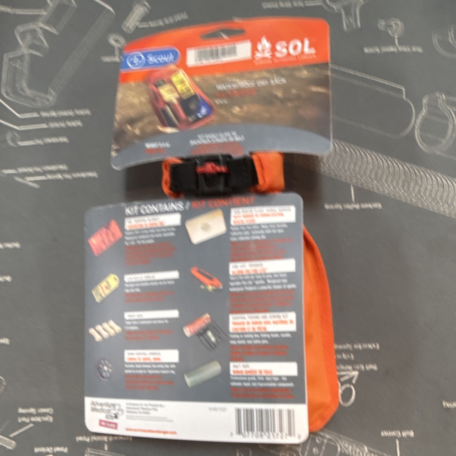 SOL Scout Waterproof Lightweight Survival Kit w/ Compass, Whistle, Fire Starter