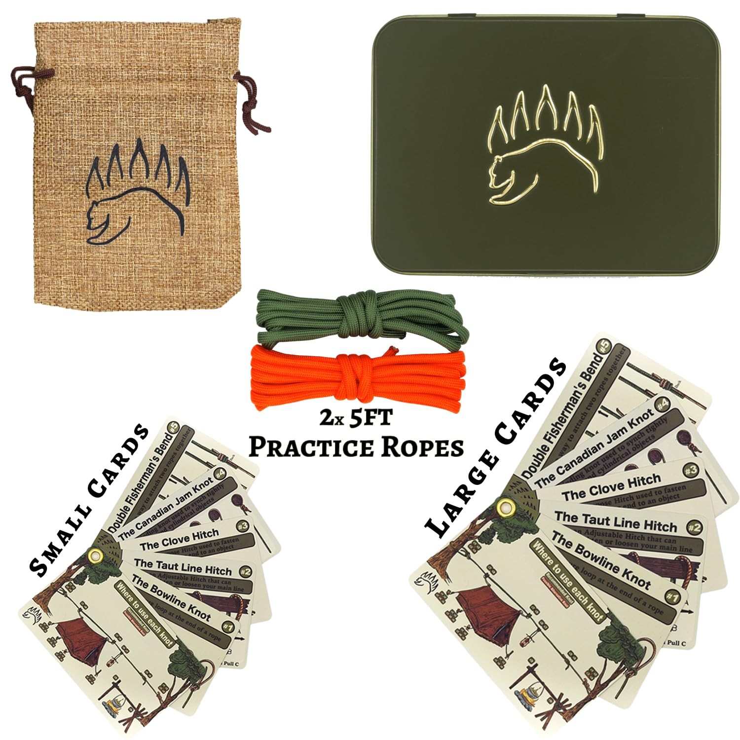 Knot Tying Kit | Camping & Outdoor Knots – by w/Waterproof Knot Tying Cards, …
