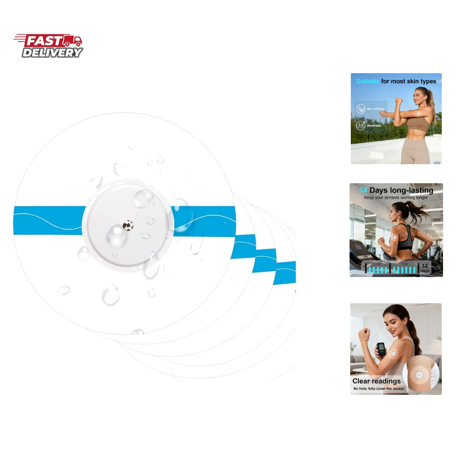 Sensor Covers for /3/Plus, 20 Pack Adhesive Patches, Waterproof & Sweatproof …