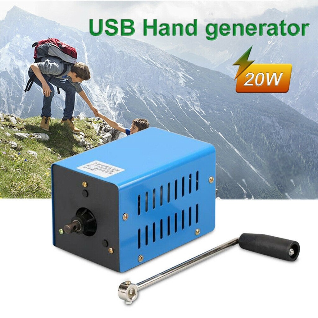 Portable Hand Crank Generator Emergency Charger Camping Outdoor Survival 20W