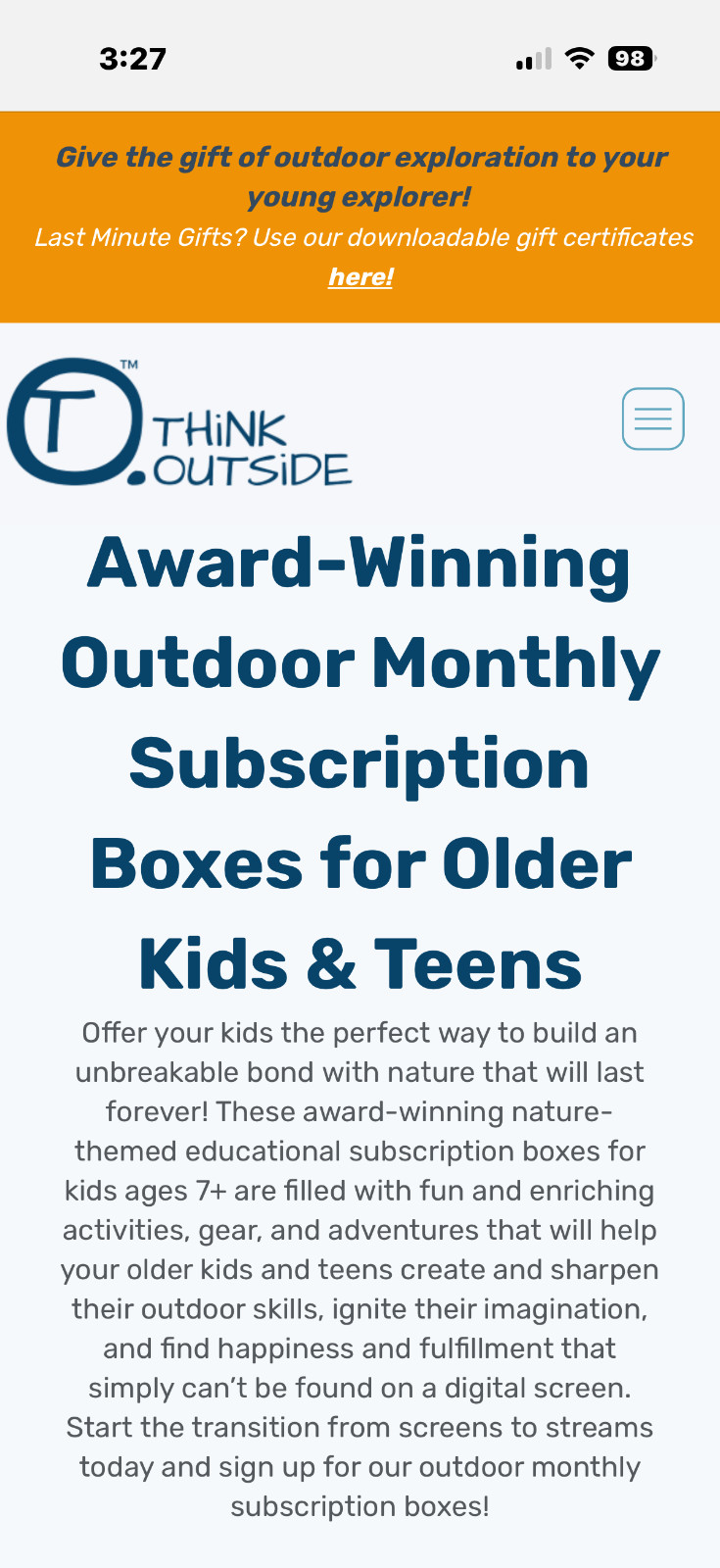 Think Outside Kids Box – Nature Kit w/ Sting & Bite Kit + Magnifier – New-retail
