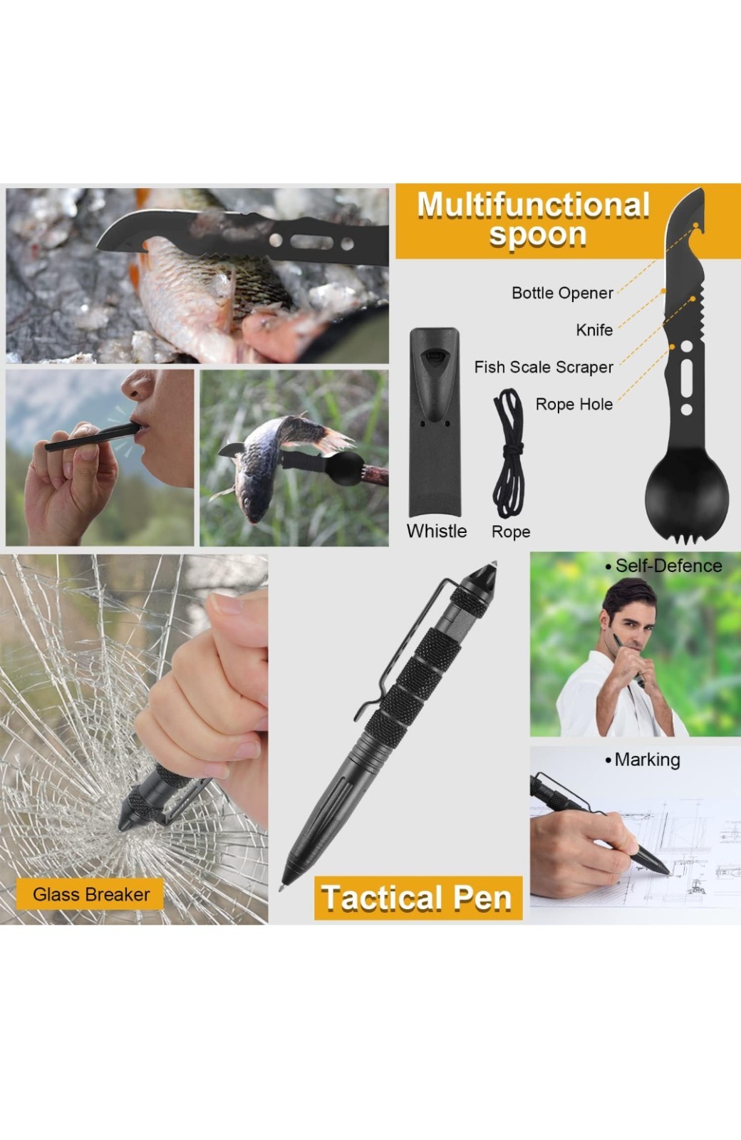 19-in-1 Emergency Survival Kit Premium Outdoor Gear | Camping Hiking Hunting