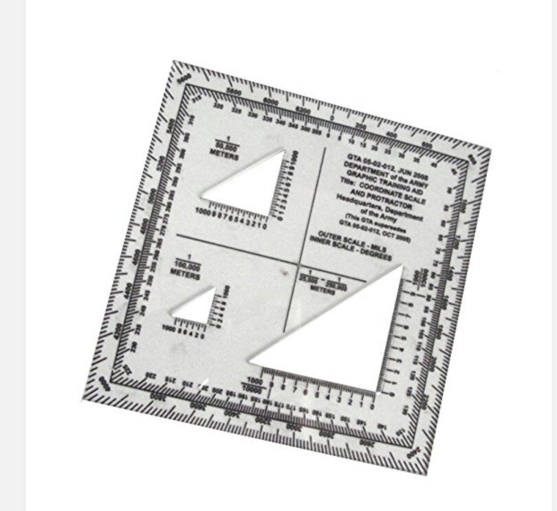 Super GTA Topographic Flexible Map Scale & Protractor – Military UTM/MGRS Reader
