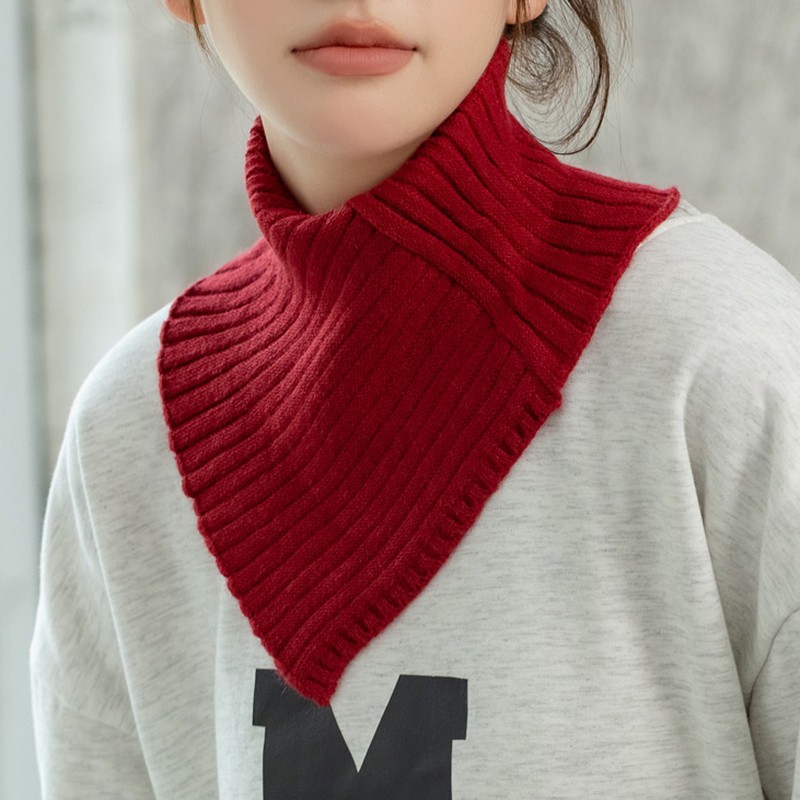 Detachable Striped Knitted Turtleneck Collar For Women False Neck Guard Collar