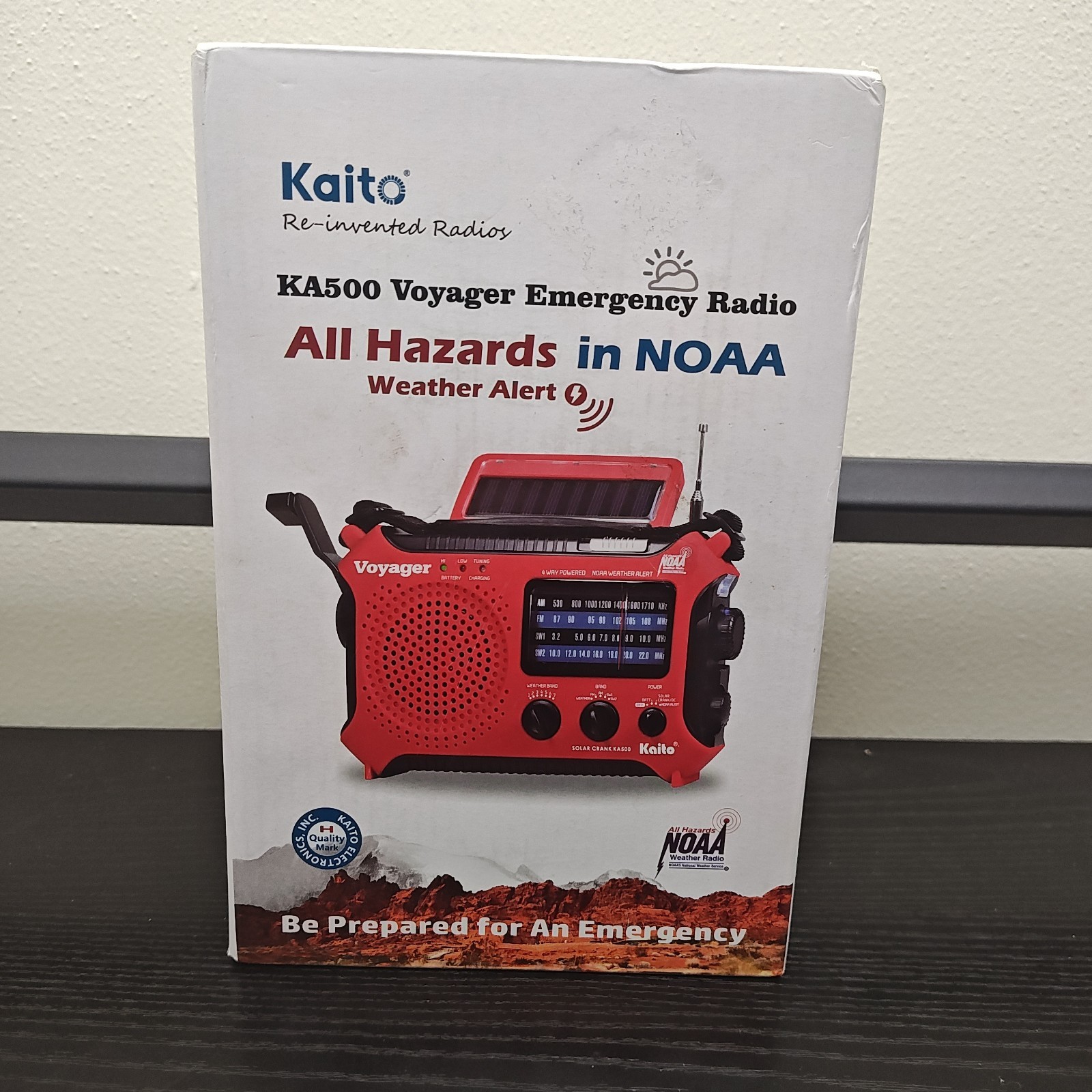 Red Kaito KA500 Voyager Solar Crank Battery Survival Radio AM FM Shortwave NEW