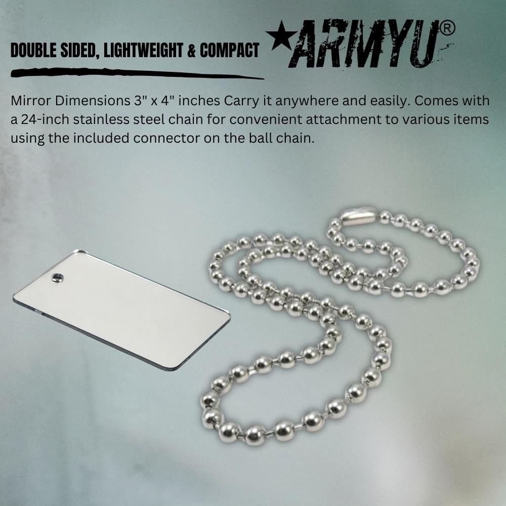 Universe Camping Mirror Stainless Steel 3″x4″ – Portable