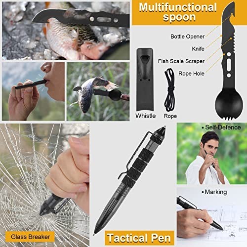19-in-1 Survival Kit for Men – Emergency Gear, Camping Accessories, Fishing & Hu